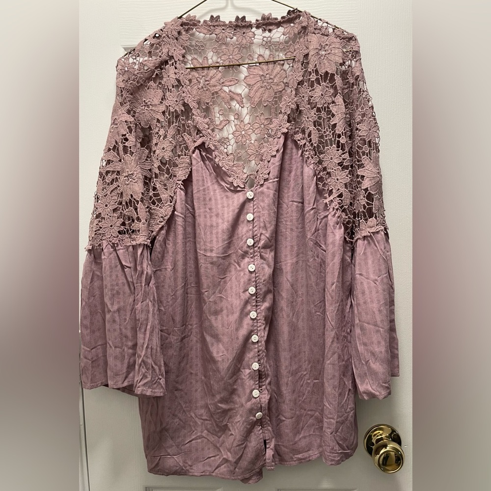 Pale Purple Women’s Lace Blouse